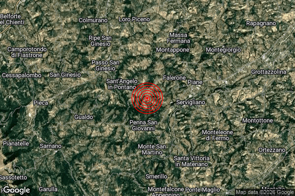 Terremoto 14:05:14 M3.2 epicentro “3 km N Penna San Giovanni (MC)” Terremoto 14:05:14 M3.2 epicentro “3 km N Penna San Giovanni (MC)”