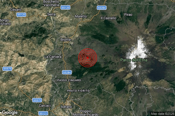 Terremoto 15:34:53 M2.0 epicentro “6 km SE Bronte (CT)” Terremoto 15:34:53 M2.0 epicentro “6 km SE Bronte (CT)”