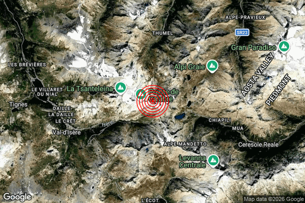 Terremoto 06:51:31 M2.2 epicentro “11 km S Rhêmes-Notre-Dame (AO)” Terremoto 06:51:31 M2.2 epicentro “11 km S Rhêmes-Notre-Dame (AO)”