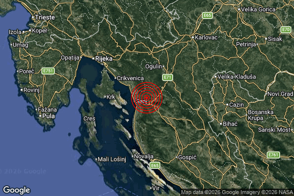 Terremoto 01:20:28 M3.7 epicentro “Costa Croata Settentrionale (CROAZIA)”