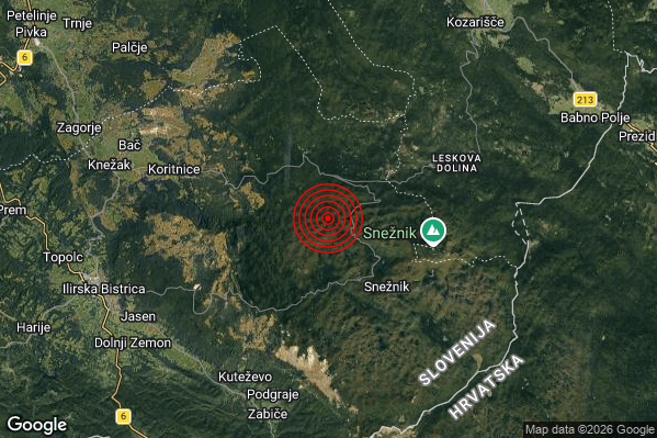 Terremoto 16:26:33 M2.1 epicentro “Slovenia (SLOVENIA)”
