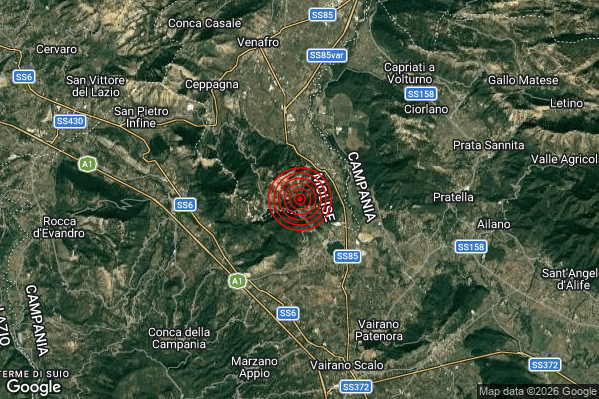 Terremoto 21:50:38 M2.0 epicentro “2 km S Sesto Campano (IS)”