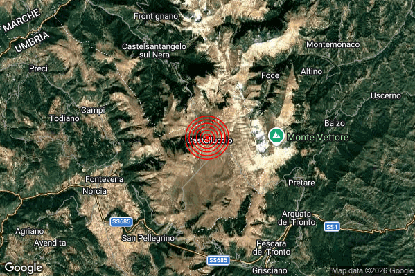 Terremoto 18:33:57 M2.4 epicentro “8 km SE Castelsantangelo sul Nera (MC)” Terremoto 18:33:57 M2.4 epicentro “8 km SE Castelsantangelo sul Nera (MC)”