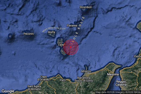 Terremoto 23:27:07 M2.1 epicentro “Isole Eolie (Messina)” Terremoto 23:27:07 M2.1 epicentro “Isole Eolie (Messina)”