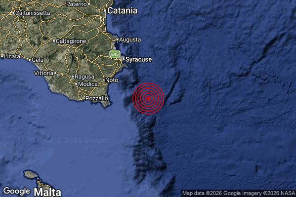 Terremoto 20:42:58 M2.6 epicentro “Costa Siracusana (Siracusa)” Terremoto 20:42:58 M2.6 epicentro “Costa Siracusana (Siracusa)”