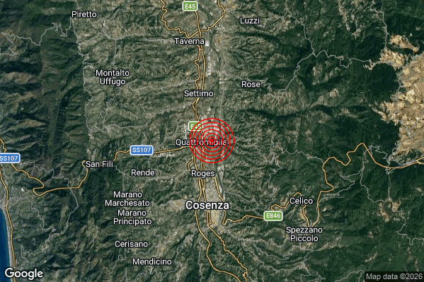 Terremoto 21:31:42 M3.7 epicentro “3 km W Castiglione Cosentino (CS)” Terremoto 21:31:42 M3.7 epicentro “3 km W Castiglione Cosentino (CS)”
