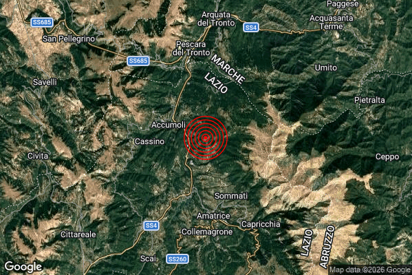 Terremoto 06:02:21 M2.9 epicentro “3 km E Accumoli (RI)” Terremoto 06:02:21 M2.9 epicentro “3 km E Accumoli (RI)”