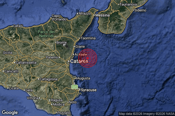 Terremoto 18:04:26 M2.0 epicentro “Costa Catanese (Catania)” Terremoto 18:04:26 M2.0 epicentro “Costa Catanese (Catania)”