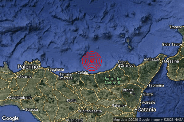 Terremoto 06:17:08 M2.2 epicentro “Costa Siciliana nord-orientale (Messina)” Terremoto 06:17:08 M2.2 epicentro “Costa Siciliana nord-orientale (Messina)”