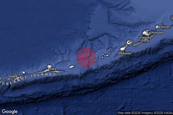 Terremoto 16:19:54 M6.5 epicentro “Fox Islands Aleutian Islands United States [Sea: United States]”