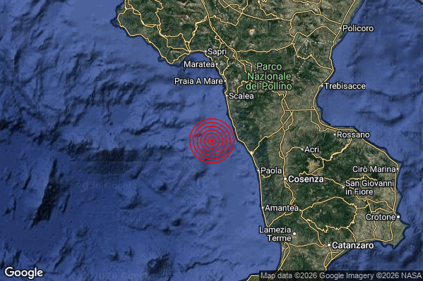 Terremoto 22:28:14 M3.0 epicentro “Costa Calabra nord-occidentale (Cosenza)” Terremoto 22:28:14 M3.0 epicentro “Costa Calabra nord-occidentale (Cosenza)”